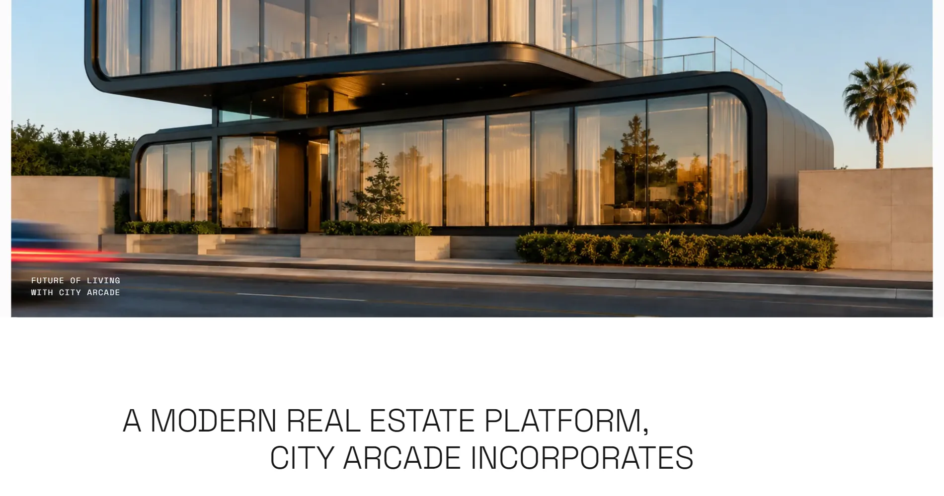 The City Arcade website, a desktop screen