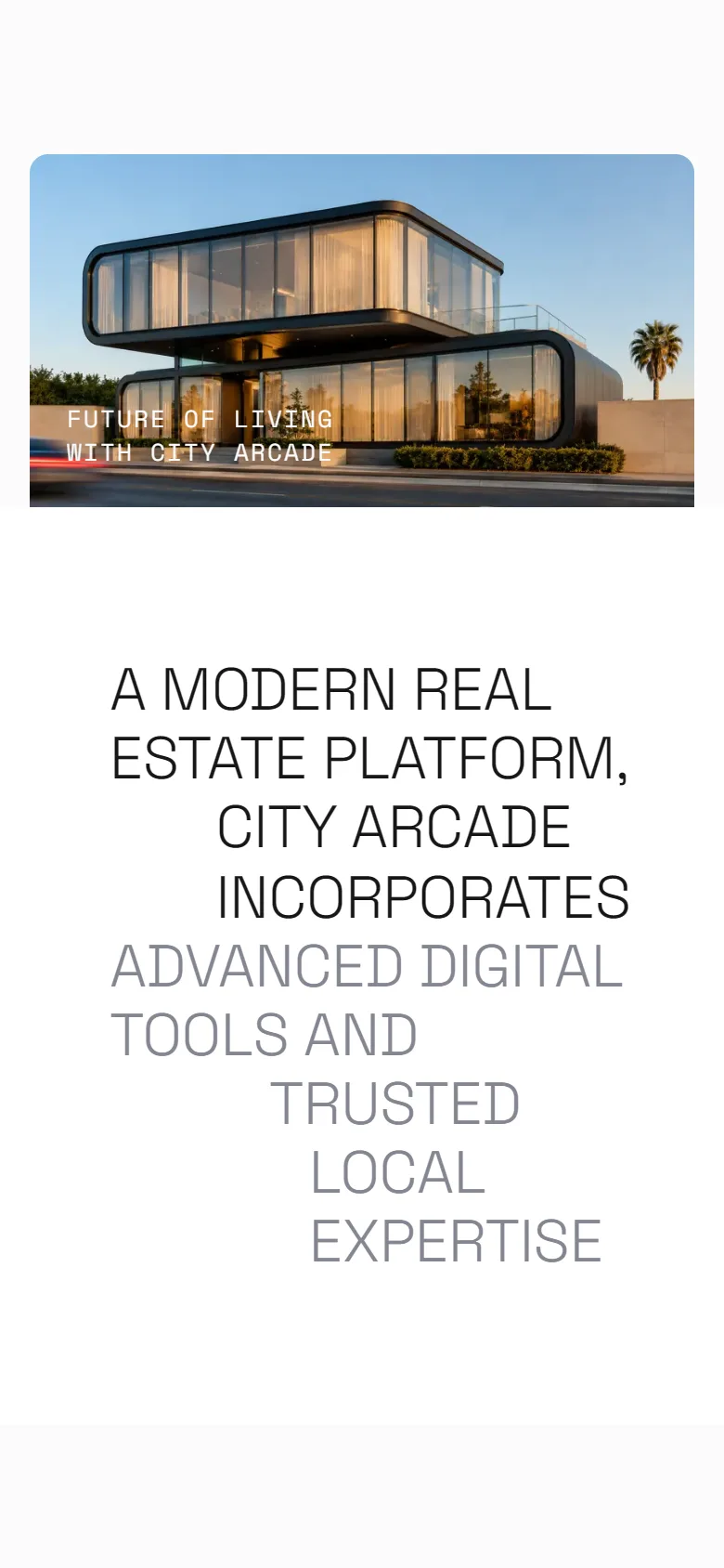 The City Arcade website on a phone