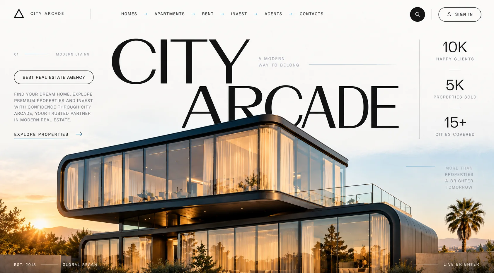 The City Arcade website, designed and built by Konaverse