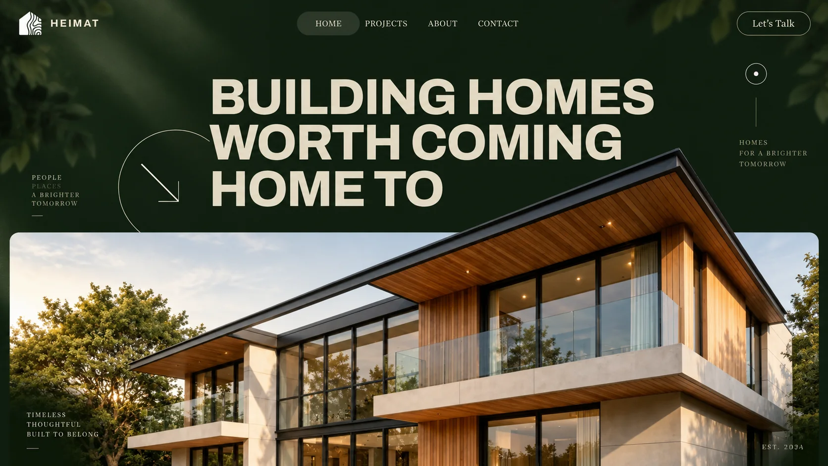 The Heimat Group website, designed and built by Konaverse
