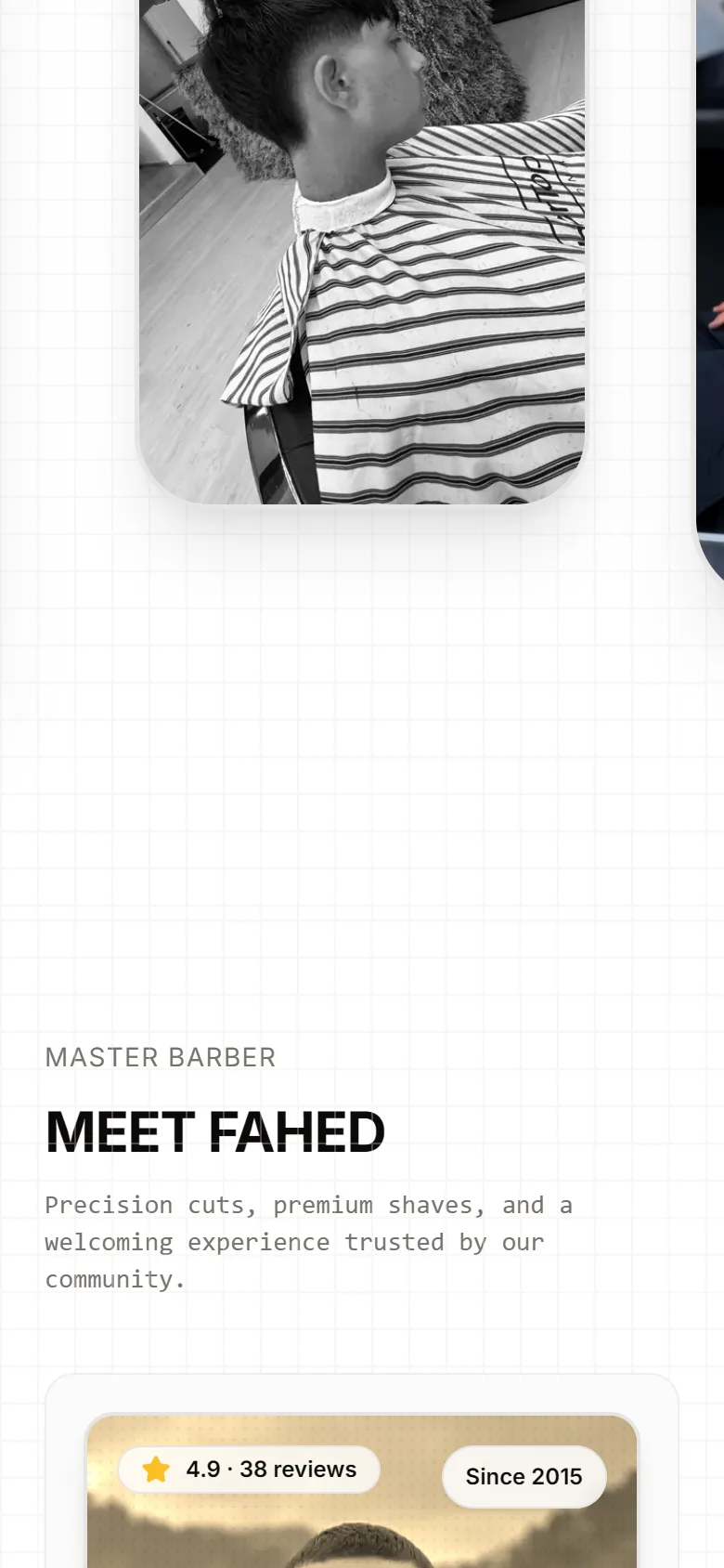 The Los Santos Barbershop website on a phone