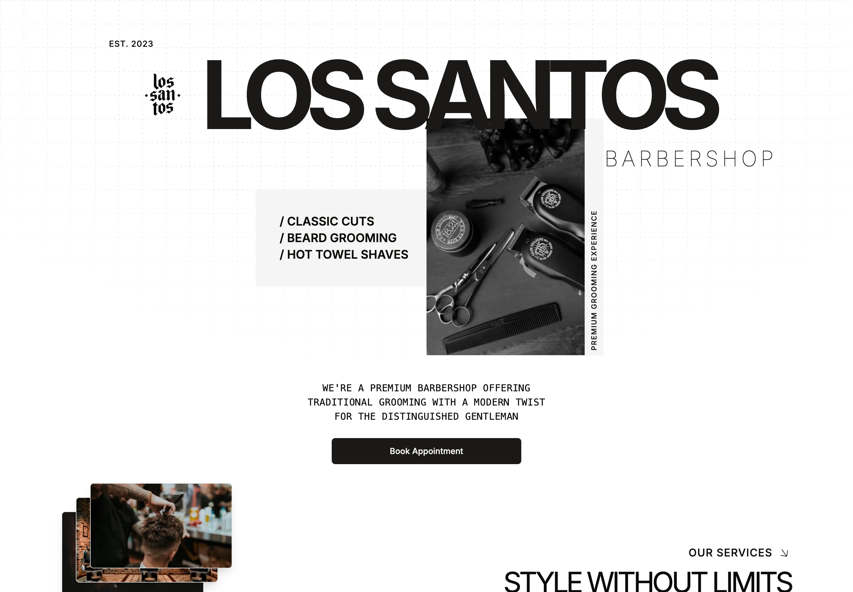 The Los Santos Barbershop website