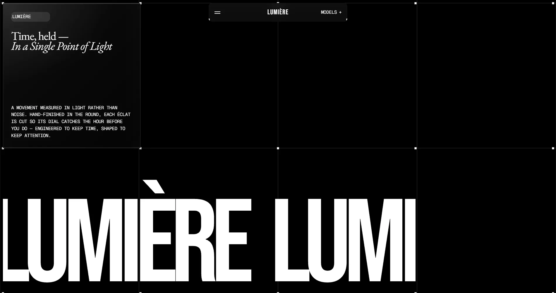 Lumière Éclat, the website
