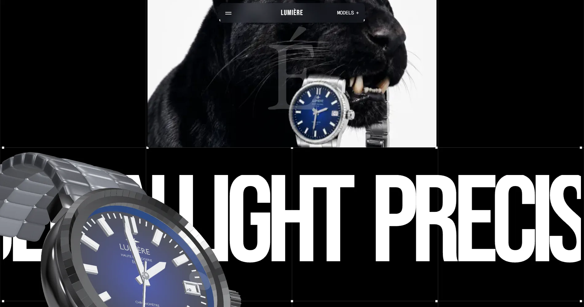 The Lumière Éclat website, a desktop screen