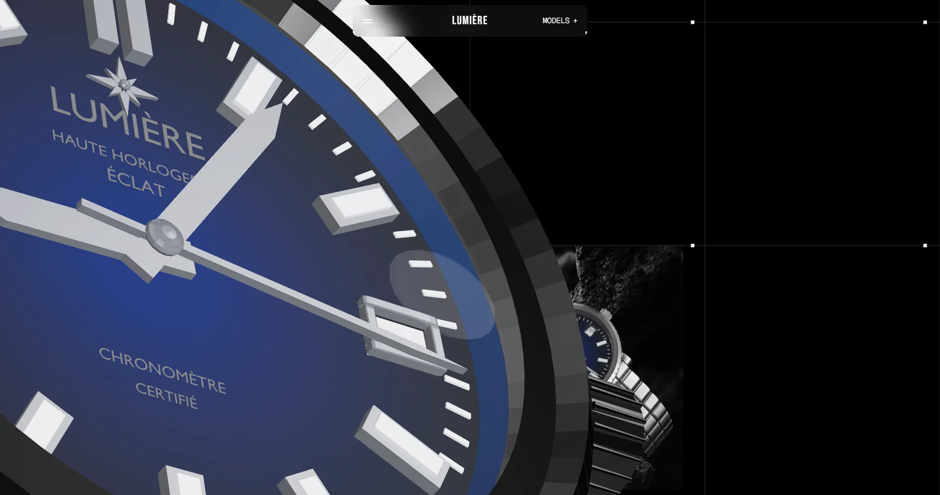 The Lumière Éclat website, a desktop screen