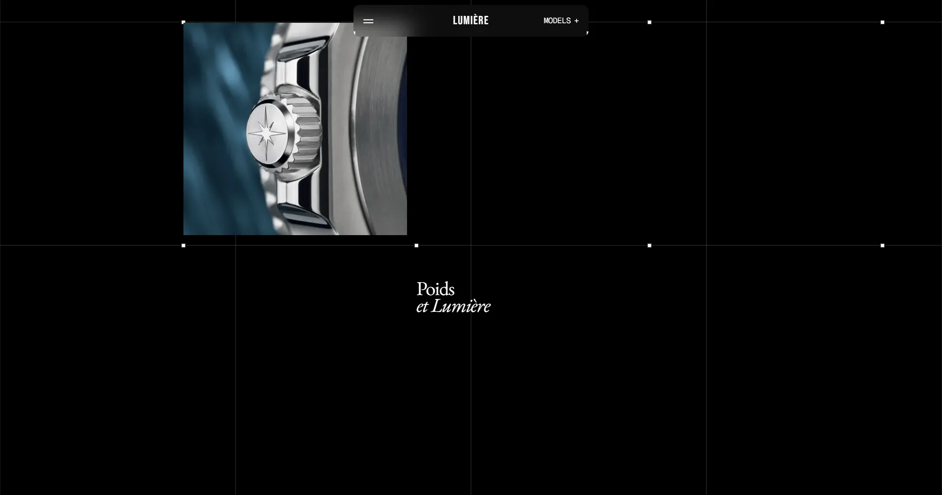 The Lumière Éclat website, a desktop screen